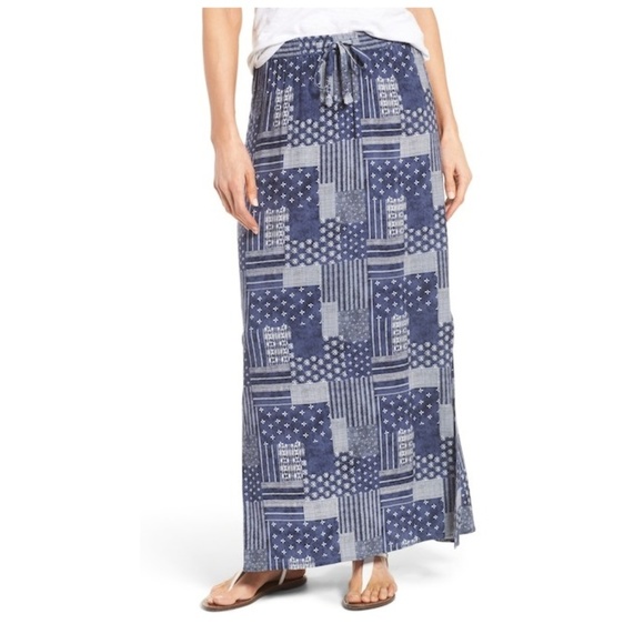 Caslon Dresses & Skirts - CASLON Navy Indigo Batik  Maxi Skirt
